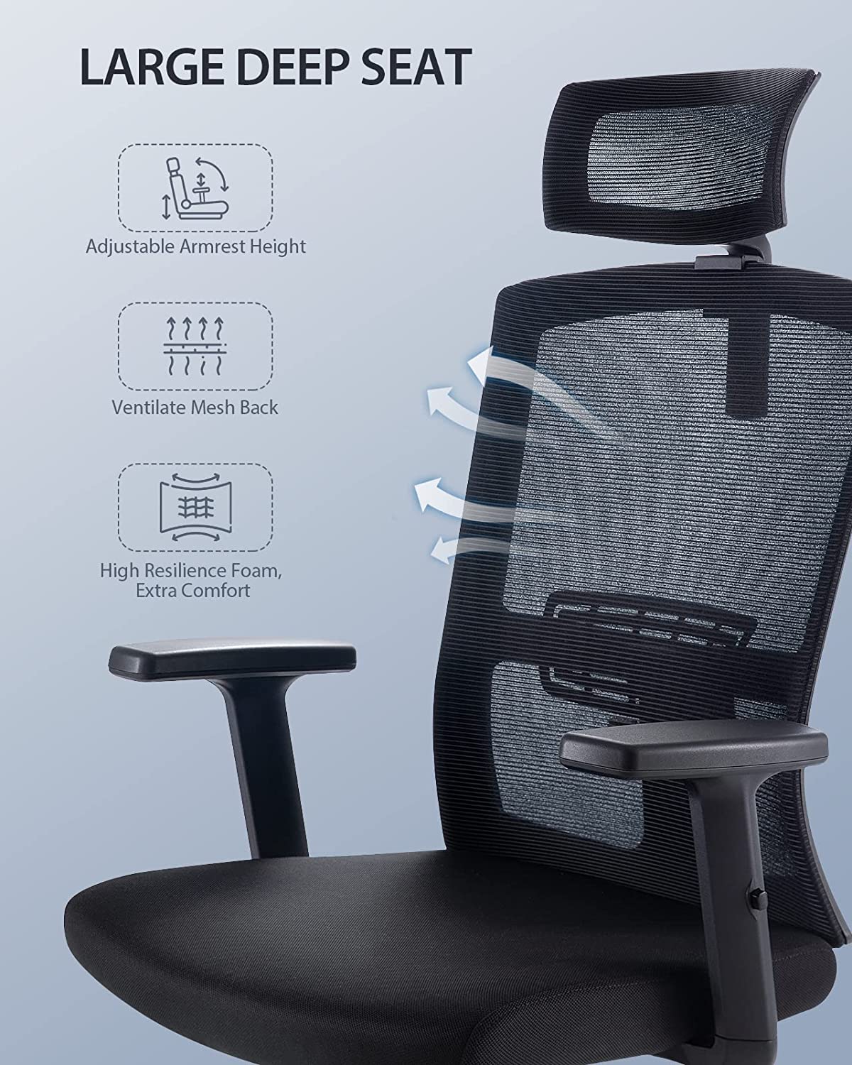 Ergonomic Office Chair with Lumbar Support Computer Chair