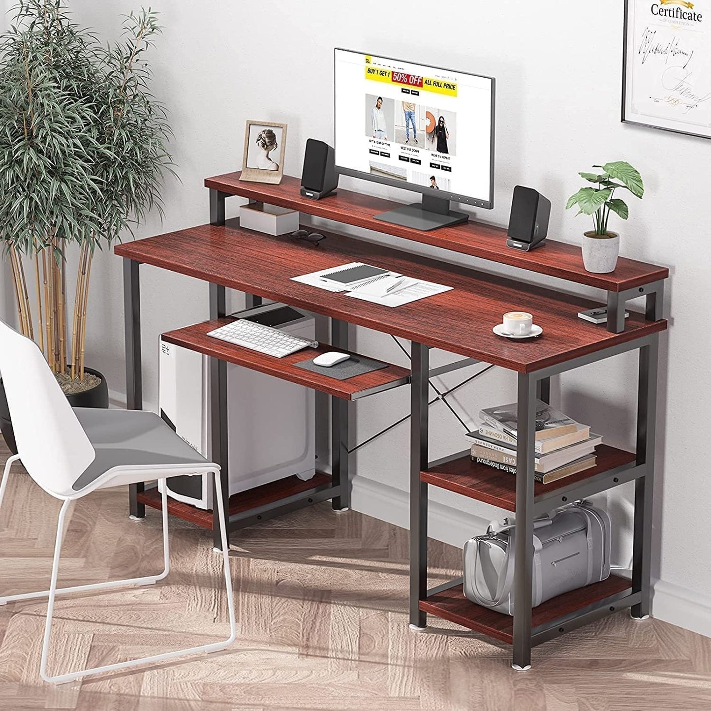 47" Studying Writing Table for Home Office (Cherry)
